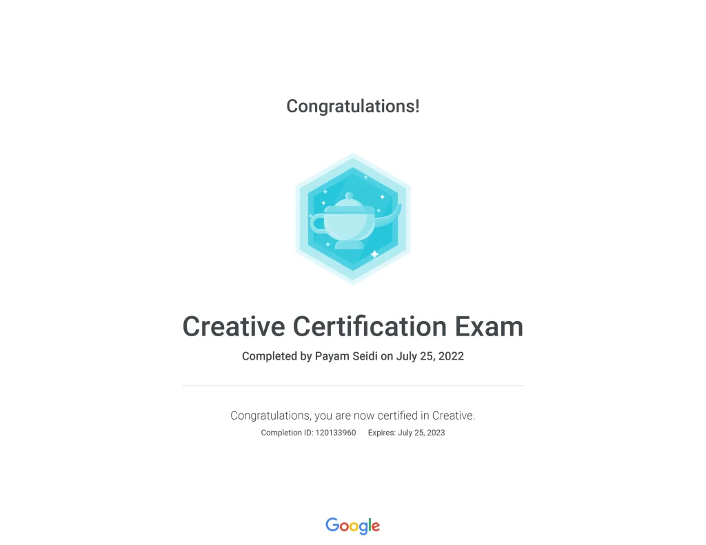 Creative Certification Exam _ Google