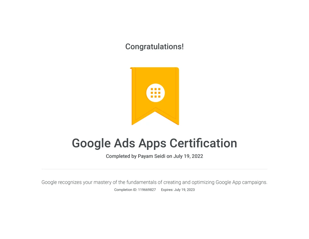 Google Ads Apps Certification _ Google
