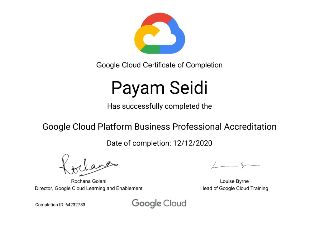 Google Cloud Platform Business Professional Accreditation _ Google