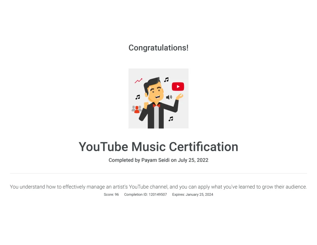 YouTube Music Certification _ Google