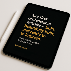 WordPress Starter Website mockup shown on a Microsoft Surface — custom-designed by Payam Seidi.